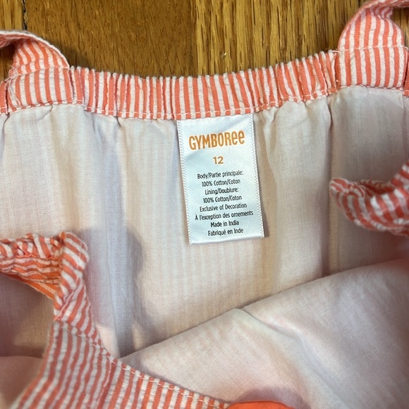 Girls Applique Fruit Seersucker Romper - Festive Fruit 12 - Picture 3 of 4